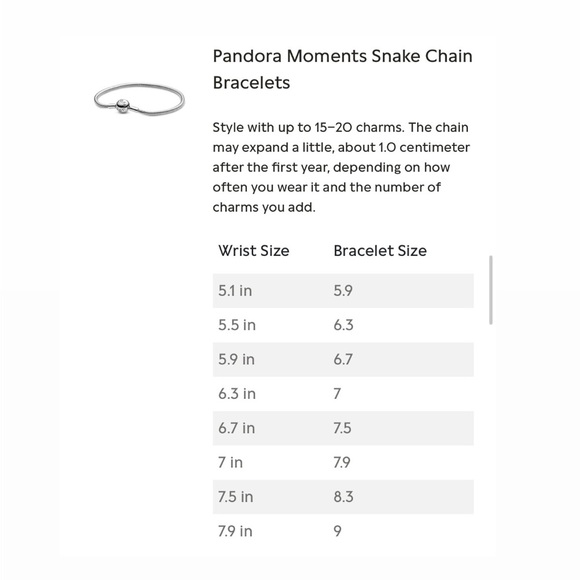 Pandora Moments Snake Chain Bracelet Size 6.7 - Picture 14 of 14